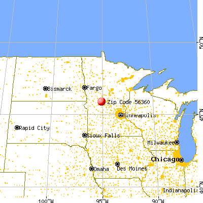 Osakis, MN (56360) map from a distance