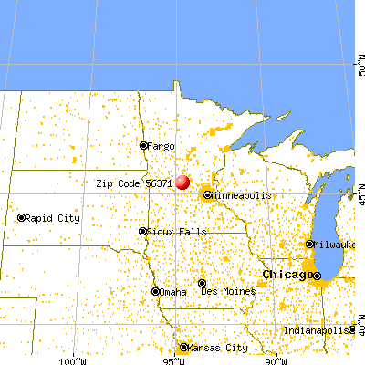 Roscoe, MN (56371) map from a distance