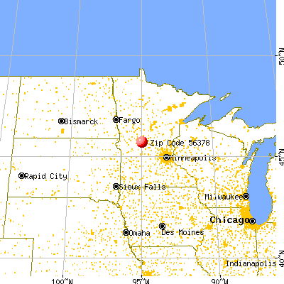 Sauk Centre, MN (56378) map from a distance