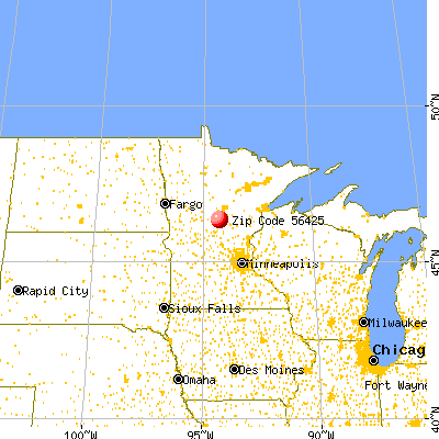 Baxter, MN (56425) map from a distance