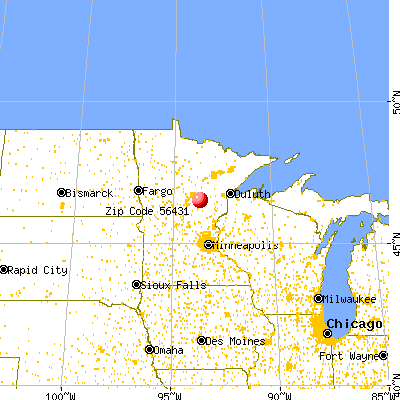 Aitkin, MN (56431) map from a distance
