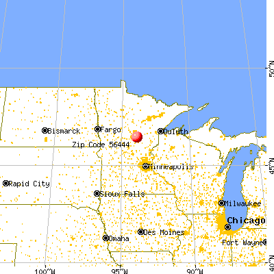 Cuyuna, MN (56444) map from a distance