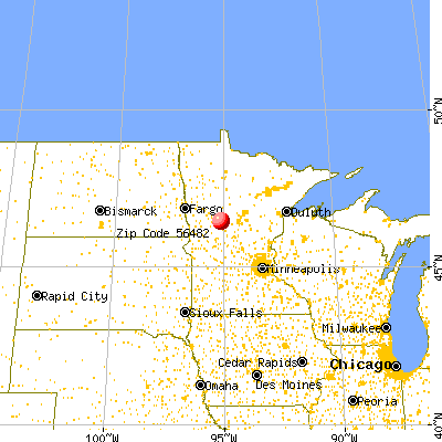 Wadena, MN (56482) map from a distance