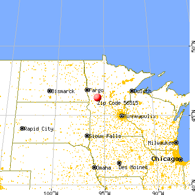 Battle Lake, MN (56515) map from a distance