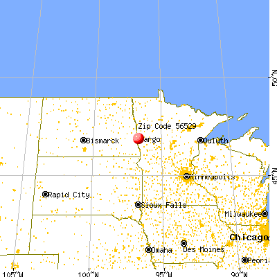 Dilworth, MN (56529) map from a distance
