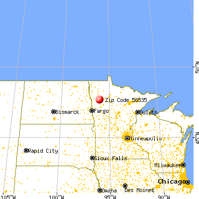 Erskine, MN (56535) map from a distance