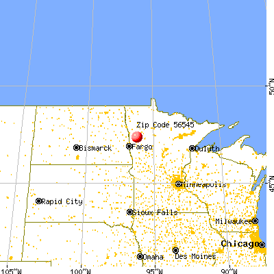 Gary, MN (56545) map from a distance