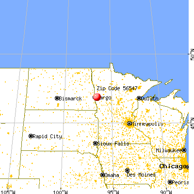 Glyndon, MN (56547) map from a distance