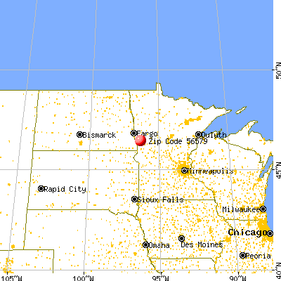 Rothsay, MN (56579) map from a distance