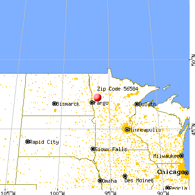 Twin Valley, MN (56584) map from a distance
