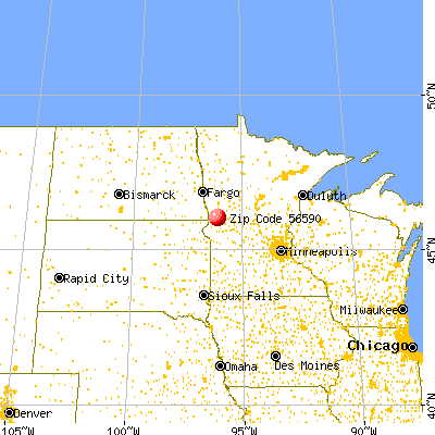 Wendell, MN (56590) map from a distance