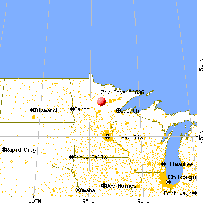 Deer River, MN (56636) map from a distance