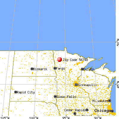 Plummer, MN (56748) map from a distance