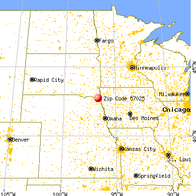 Richland, SD (57025) map from a distance