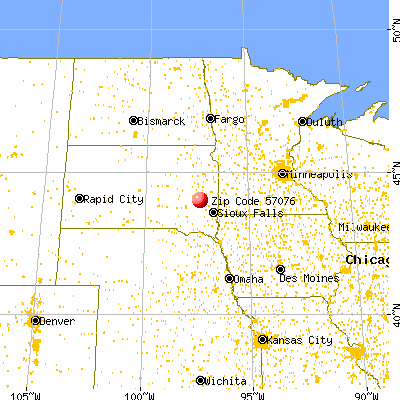 Winfred, SD (57076) map from a distance