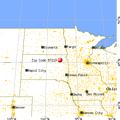 Bristol, SD (57219) map from a distance