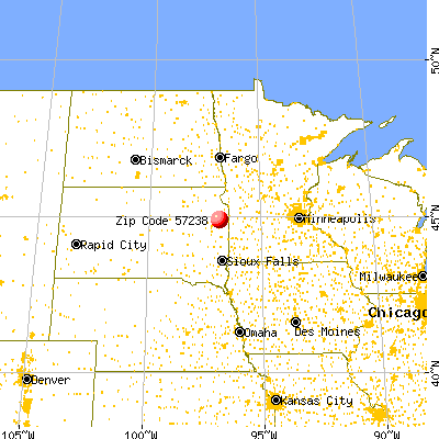 Goodwin, SD (57238) map from a distance