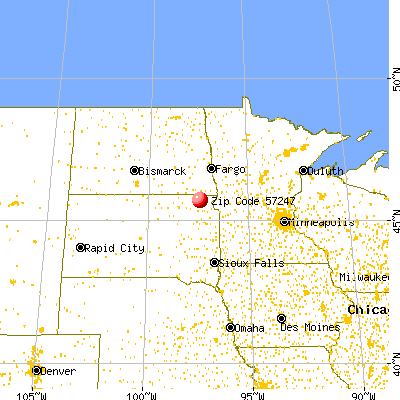 Lake City, SD (57247) map from a distance