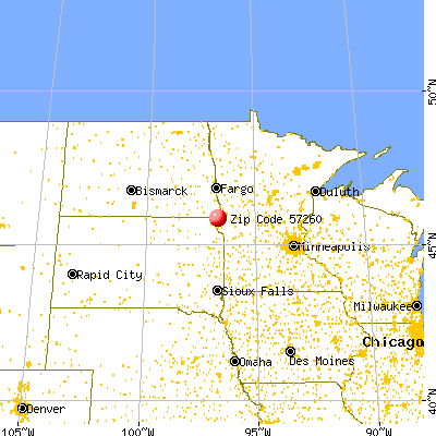 Rosholt, SD (57260) map from a distance