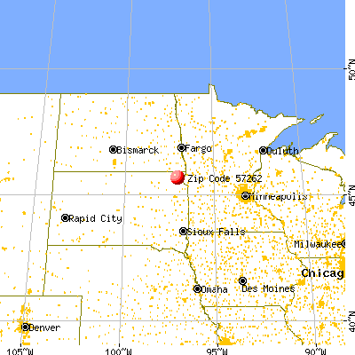 Sisseton, SD (57262) map from a distance
