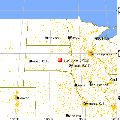 Alpena, SD (57312) map from a distance