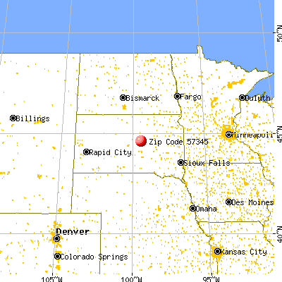 Highmore, SD (57345) map from a distance