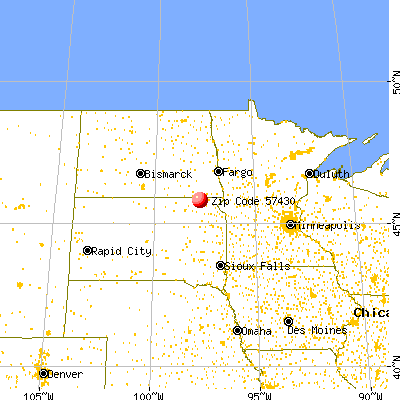 Britton, SD (57430) map from a distance