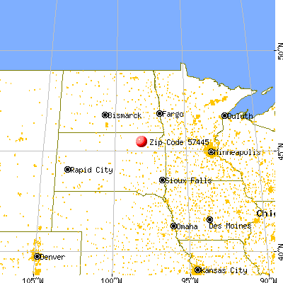 Groton, SD (57445) map from a distance