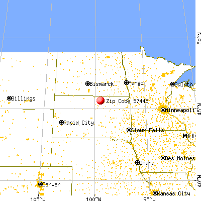 Hosmer, SD (57448) map from a distance