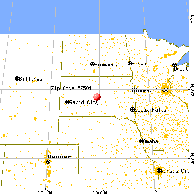 Pierre, SD (57501) map from a distance