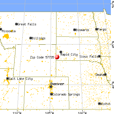 Edgemont, SD (57735) map from a distance