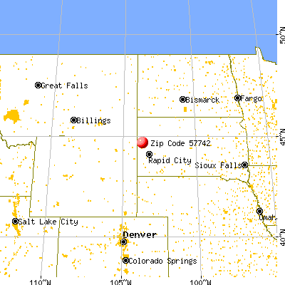 Fruitdale, SD (57742) map from a distance