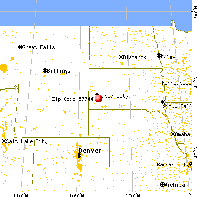 Hermosa, SD (57744) map from a distance