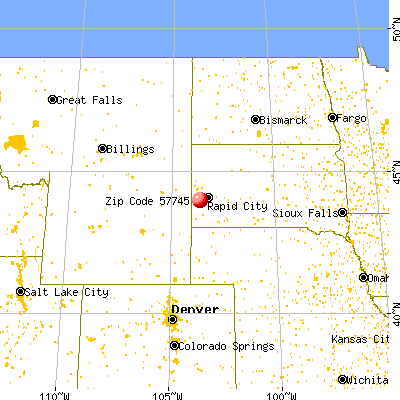 Hill City, SD (57745) map from a distance