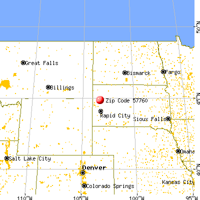 Newell, SD (57760) map from a distance