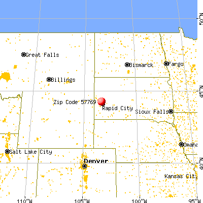 Summerset, SD (57769) map from a distance
