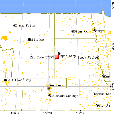 Pringle, SD (57773) map from a distance