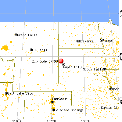 Whitewood, SD (57793) map from a distance