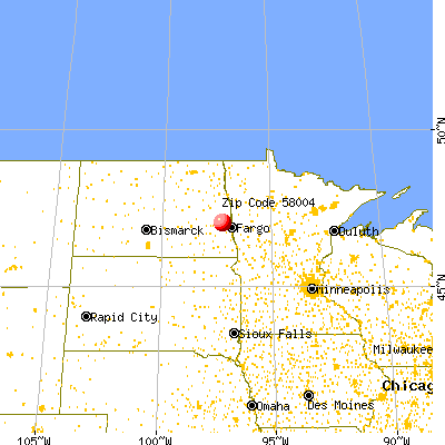 Amenia, ND (58004) map from a distance