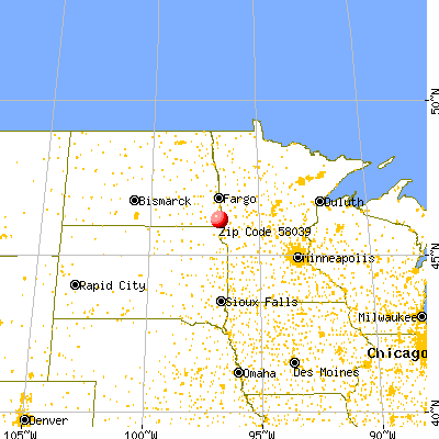Great Bend, ND (58039) map from a distance