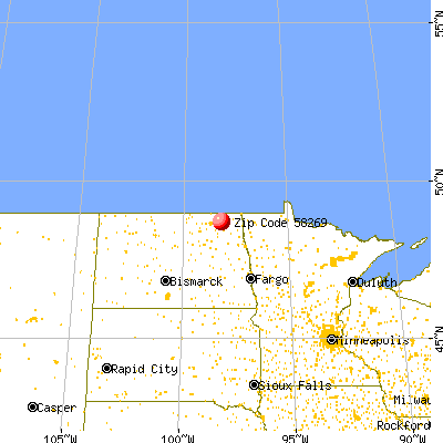 Osnabrock, ND (58269) map from a distance