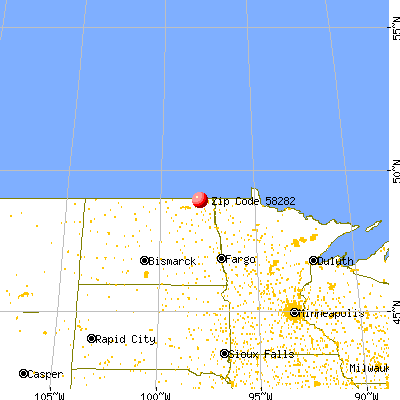 Walhalla, ND (58282) map from a distance