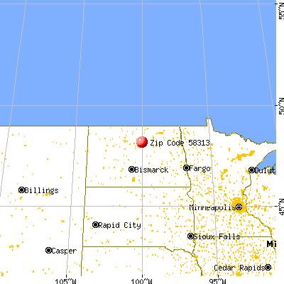 Balta, ND (58313) map from a distance