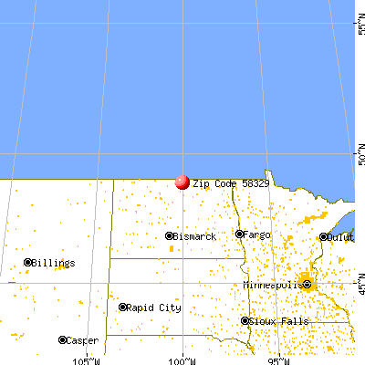 East Dunseith, ND (58329) map from a distance