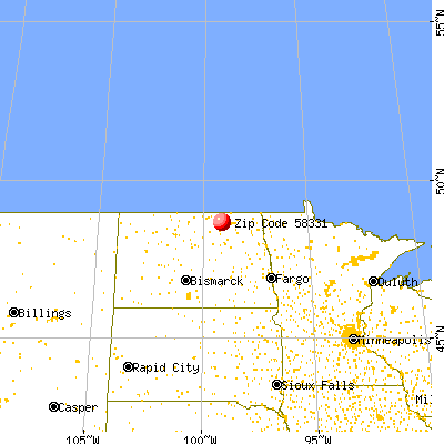Egeland, ND (58331) map from a distance