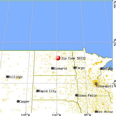 Esmond, ND (58332) map from a distance