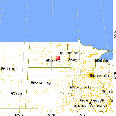 Buchanan, ND (58420) map from a distance