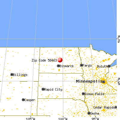 McClusky, ND (58463) map from a distance