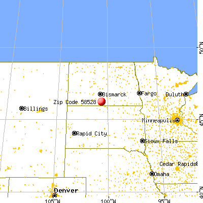 Cannon Ball, ND (58528) map from a distance