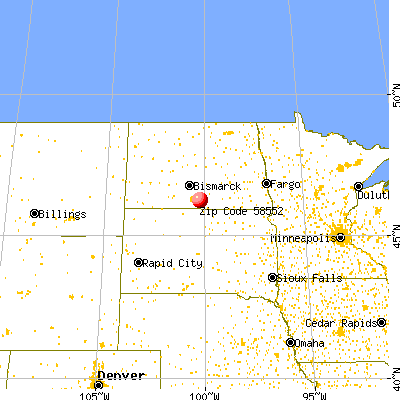 Linton, ND (58552) map from a distance